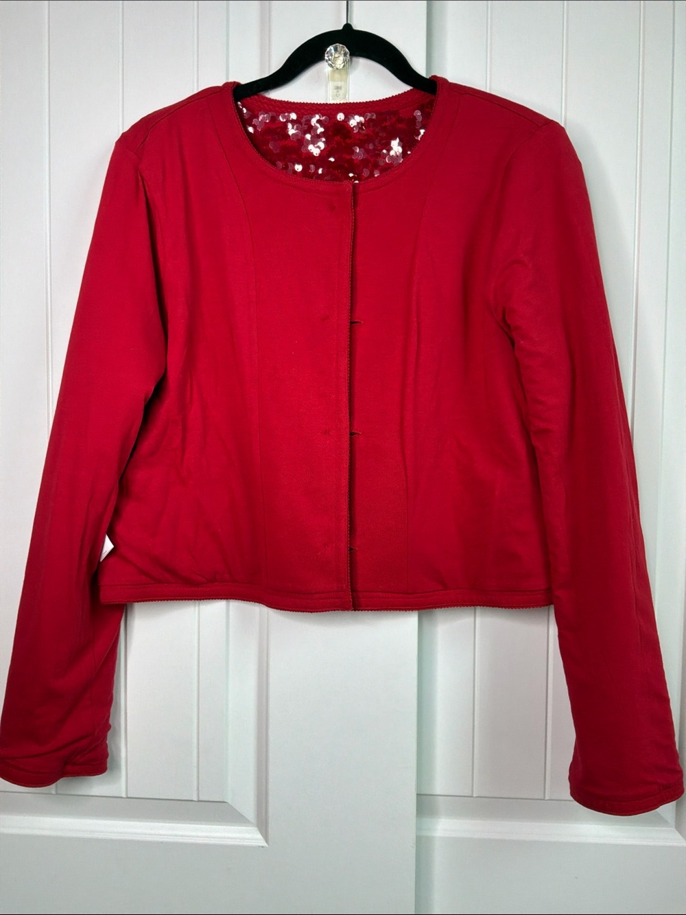 J.Crew Mariner Red Sequin Jacket New Without Tags Size L - Picture 14 of 16